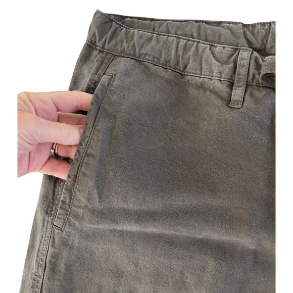 Eileen Fisher Womens Linen Lyocell Cargo Utility Pants Ankle Zip Army Green Size - Picture 2 of 12